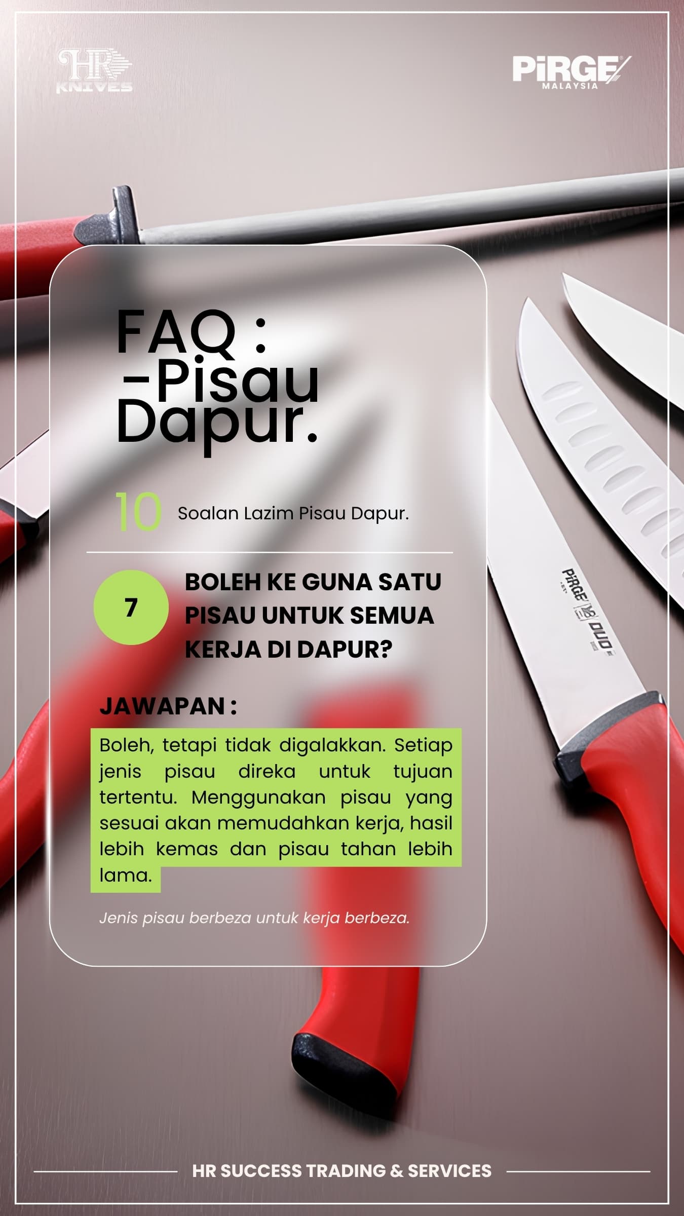 Bolehkah satu pisau digunakan untuk semua tugas?