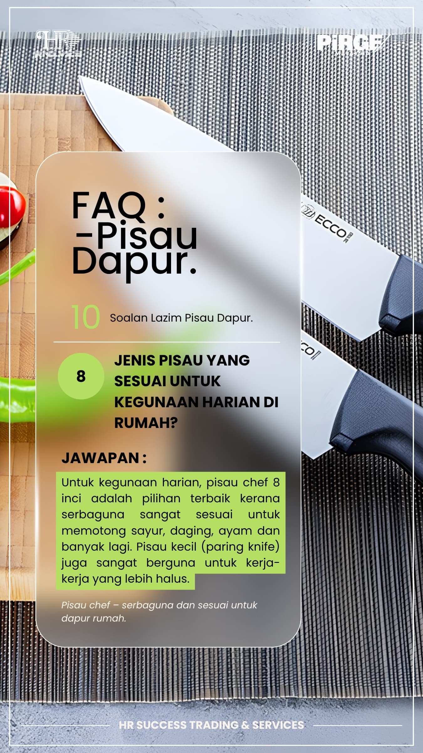 Pisau asas penting untuk setiap dapur